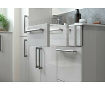 Alba 500mm Slim Mirrored Unit - Light Grey Gloss