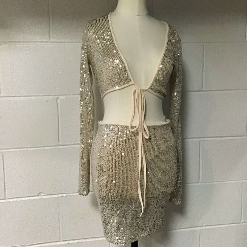 2 Piece Seq Crop Top Mini Skirt Set