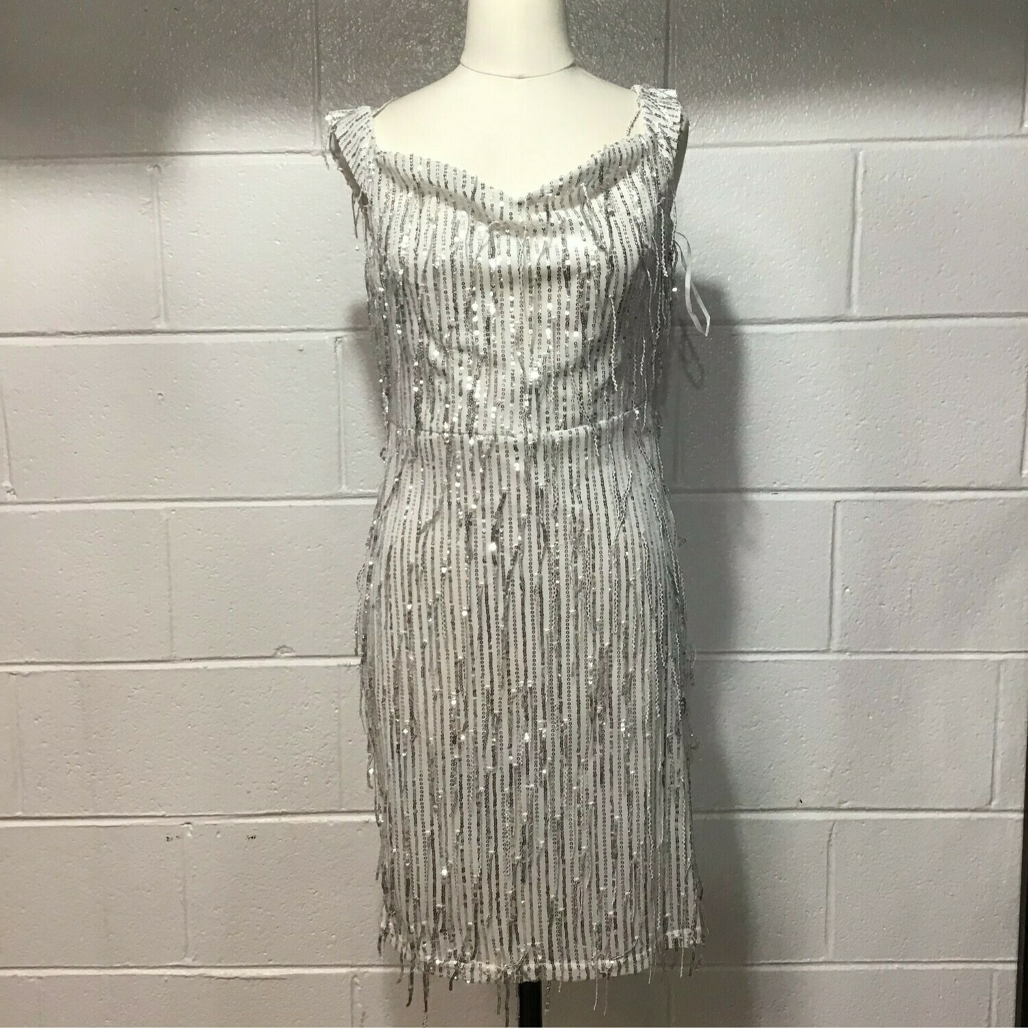 Silver And White Special Occasion Dress