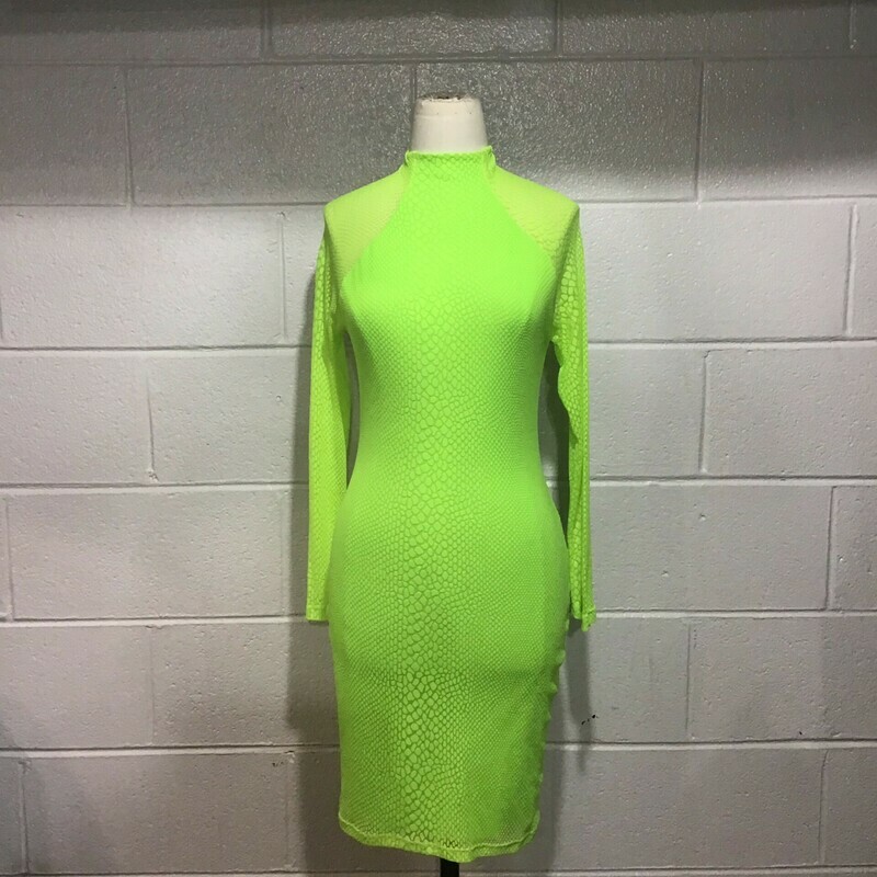 Crocodile Print Neon Dress Yellow