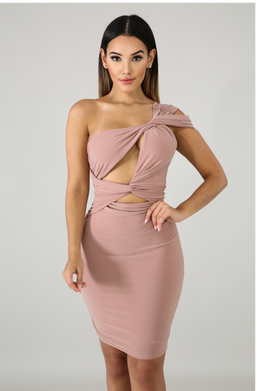 Taupe Elegance Body con Dress