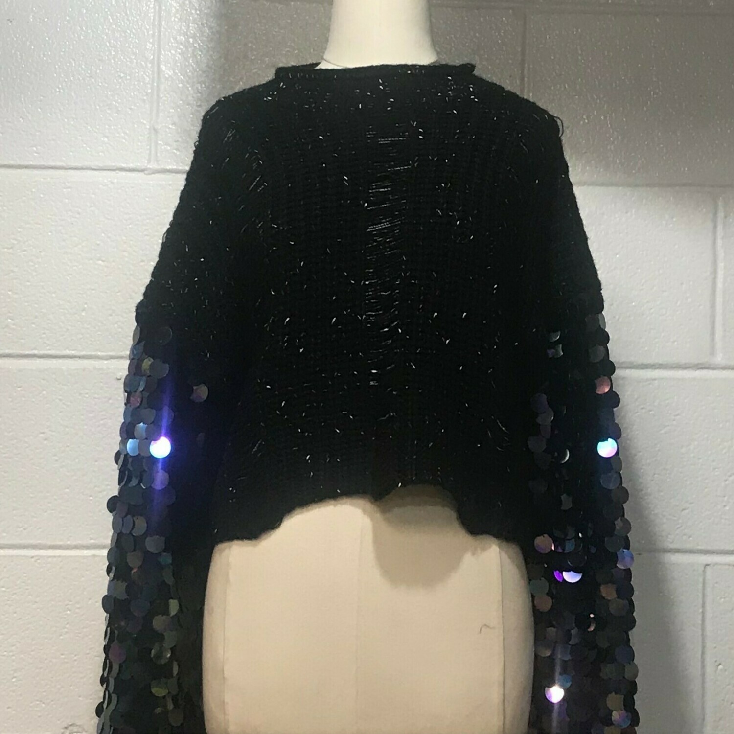 Sequin Sleeve Sweater