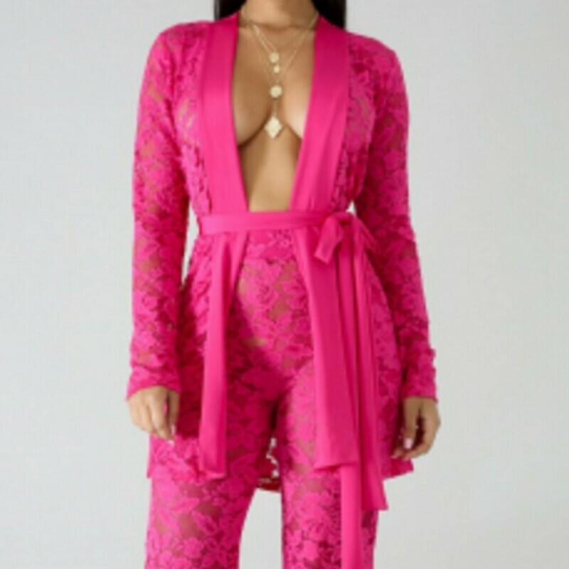 Venus Glow Pant Set Fuschia