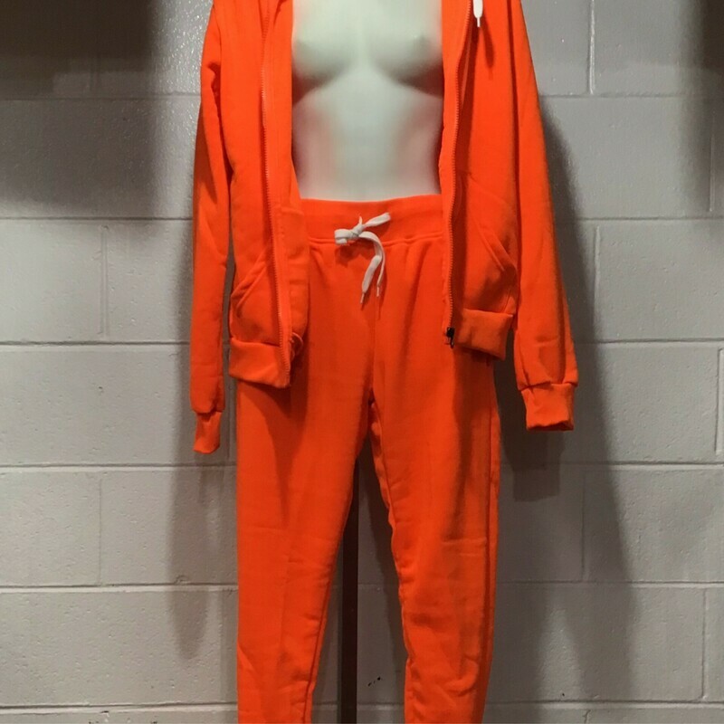 Orange Fleece Jogger Set