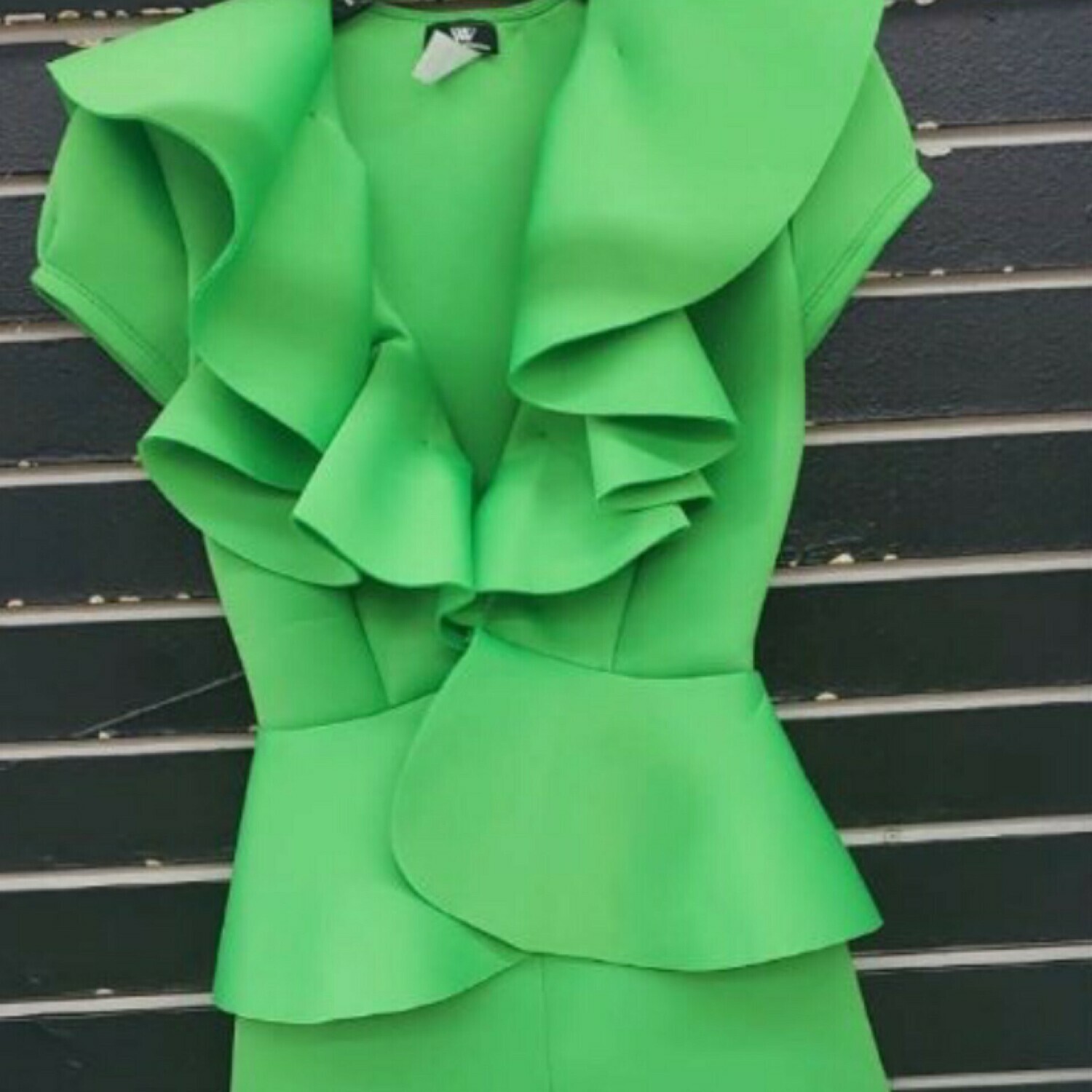 Green Ruffle Top And Pants Set
