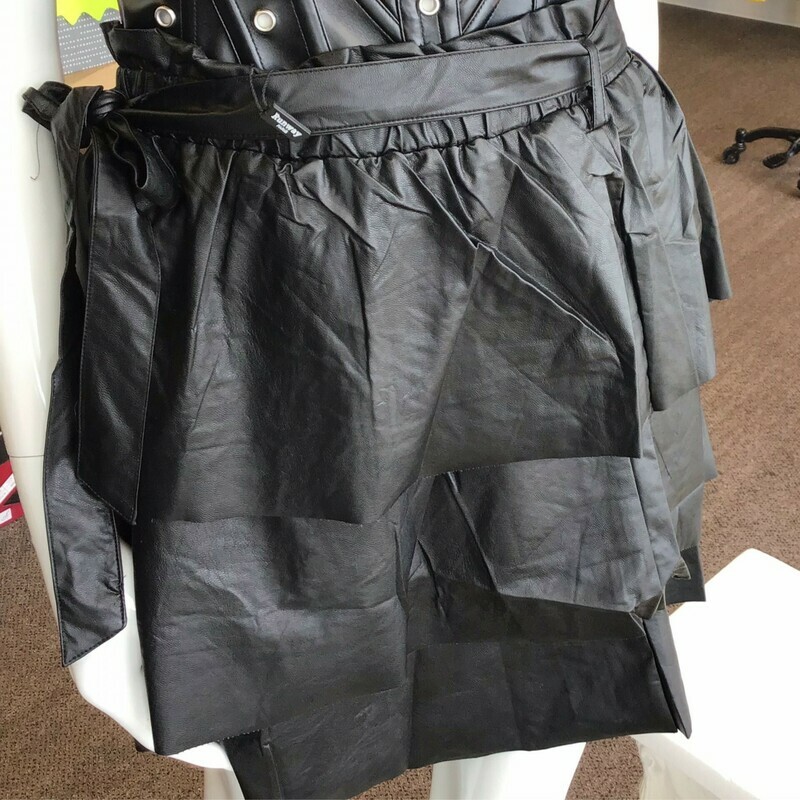 Leather Ruffle Skirt