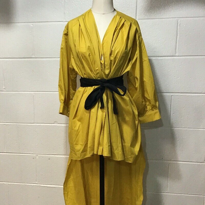 Yellow Long Short Belted Blouse