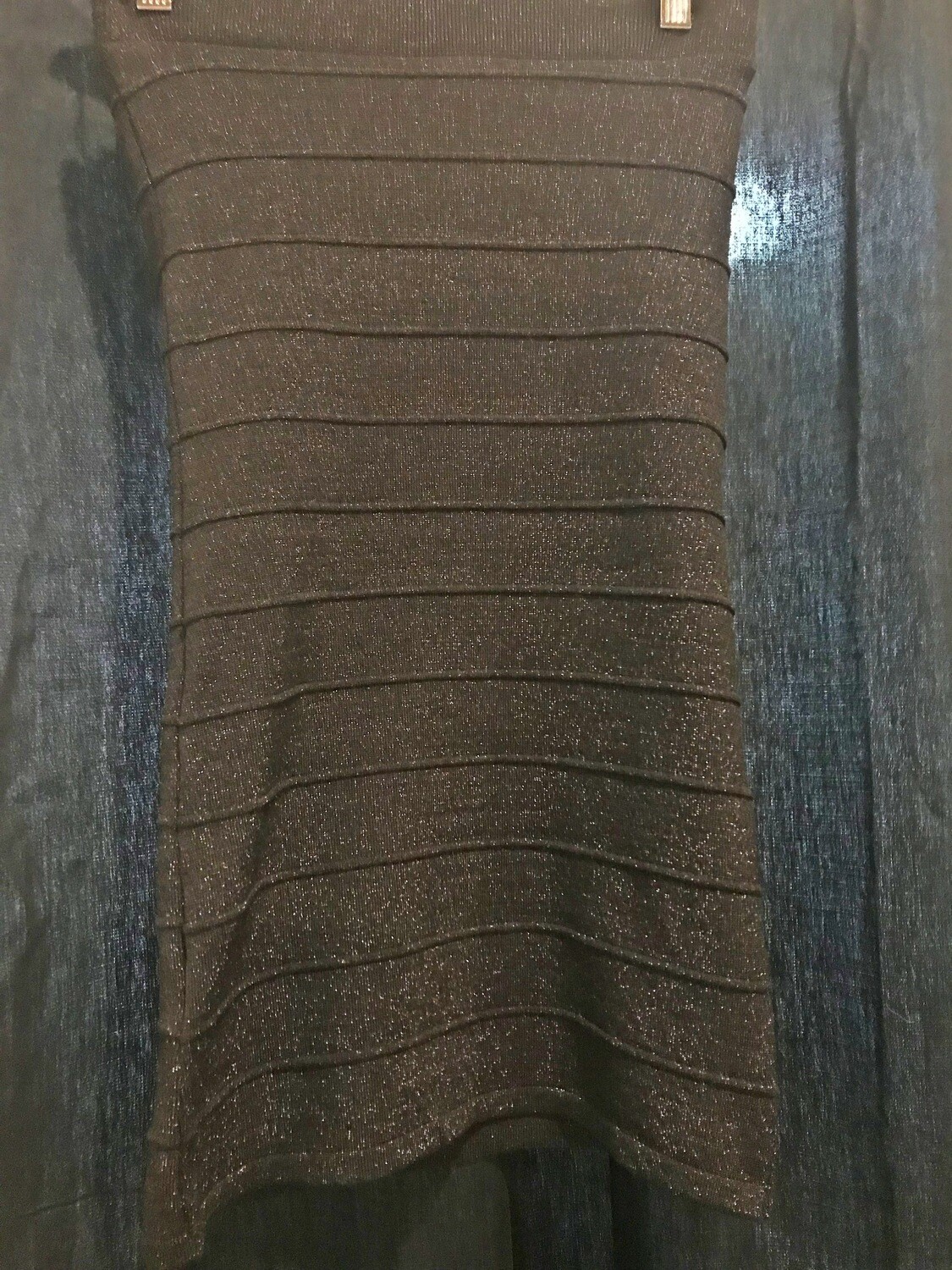 Glitter Black Tube Body Con  Dress