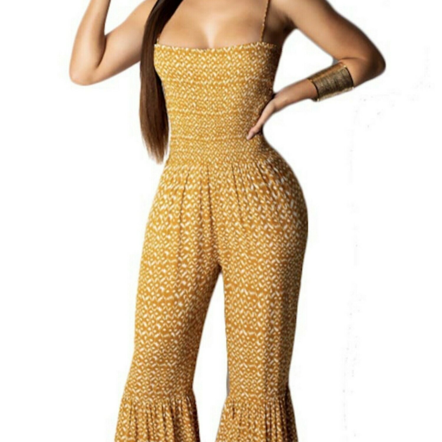 White &amp; Yellow Jumpsuit