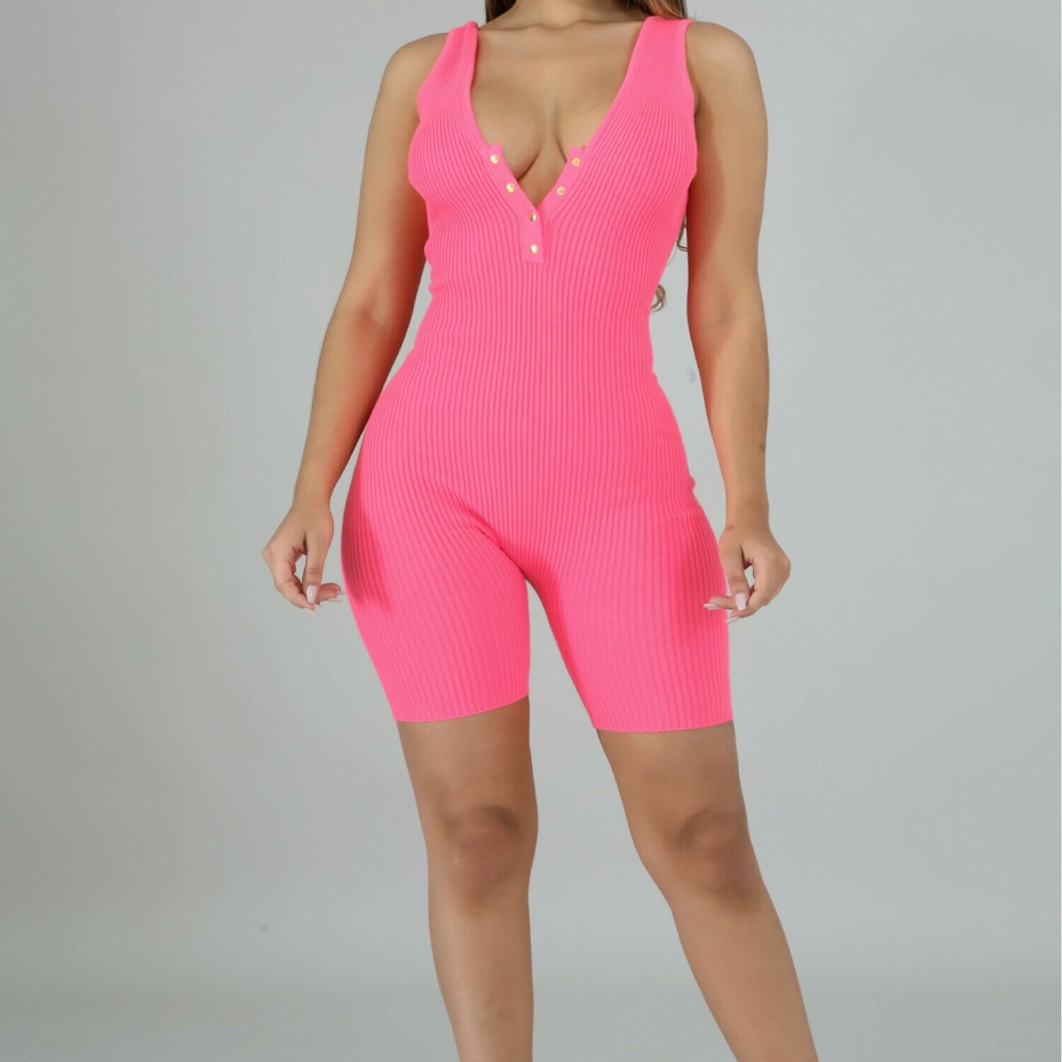 Pink Knit Romper