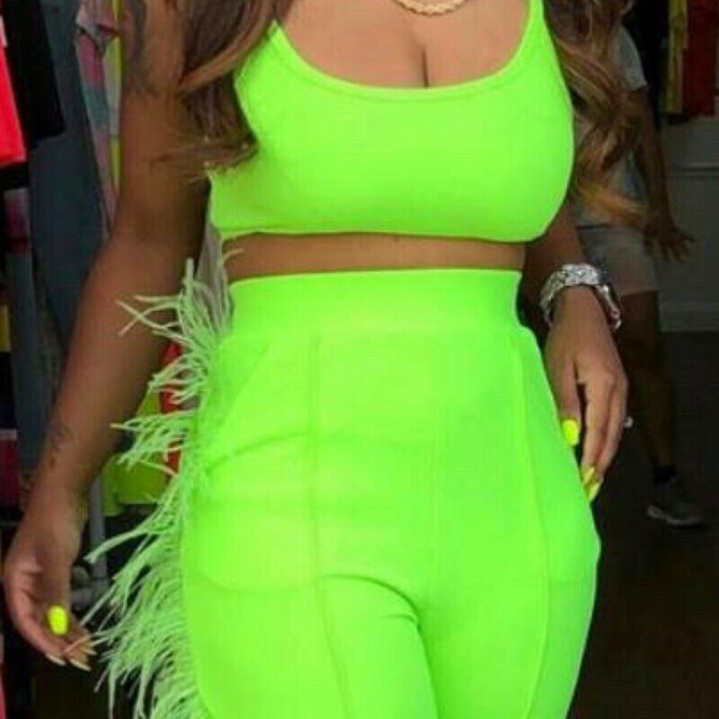 Neon Green Two-Piece  Set