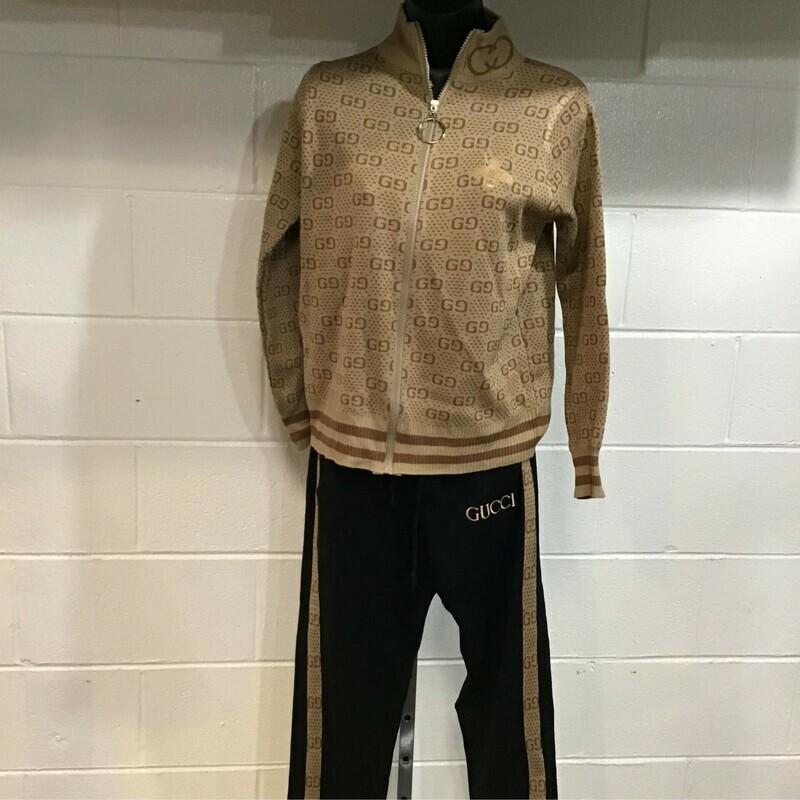Brown Gucci  Inspired Sweatsuit Set