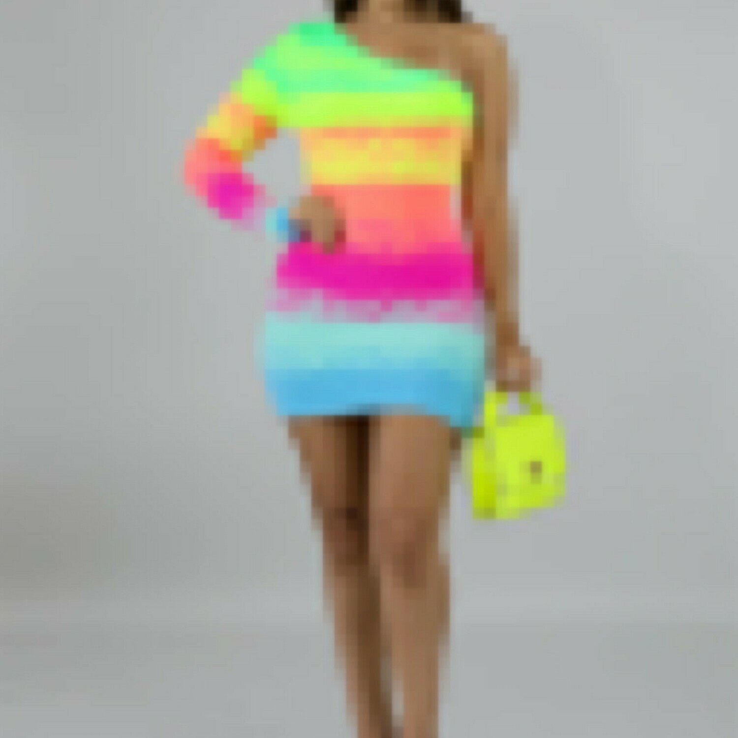 Fuzzy Neon Mini Dress