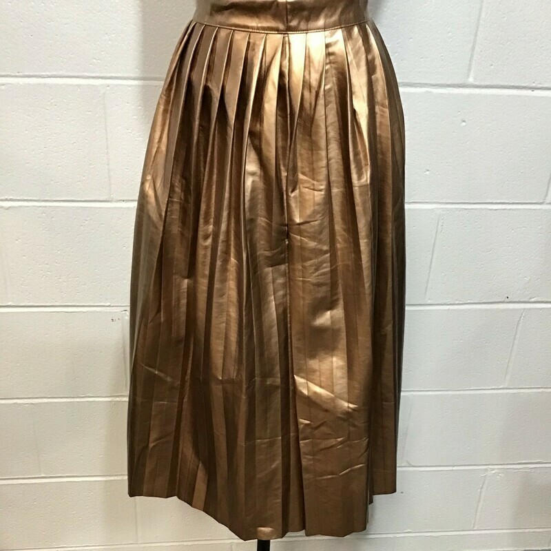 Pleated Faux Leather Skirt