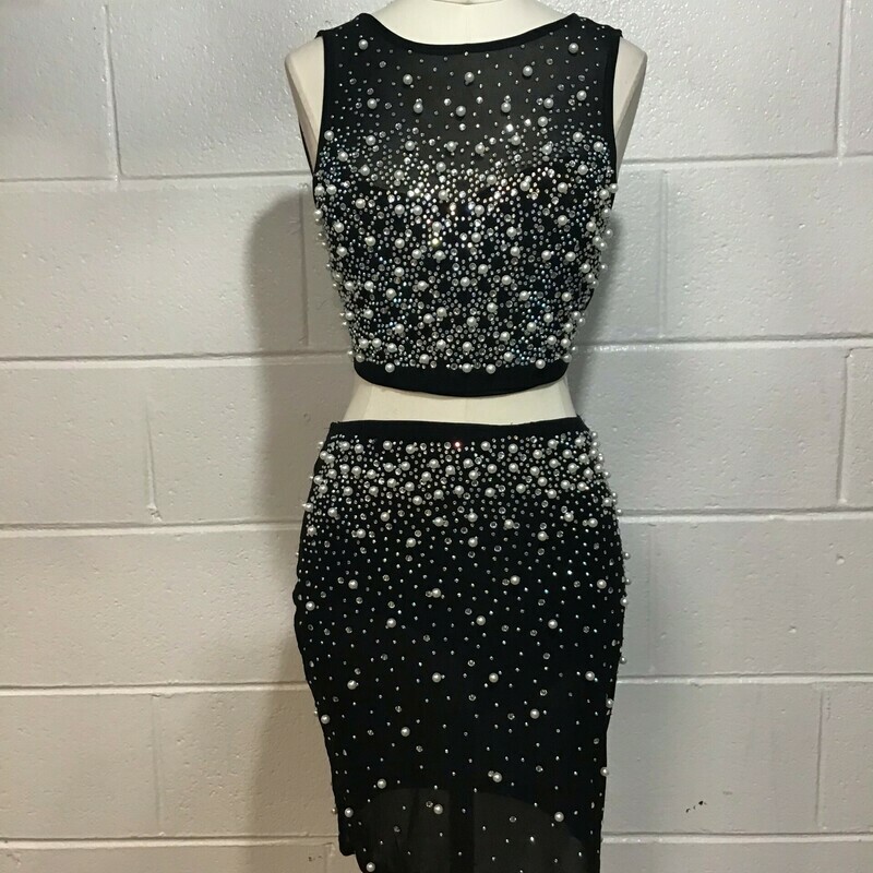 2 Piece Rhinestone Skirt Set