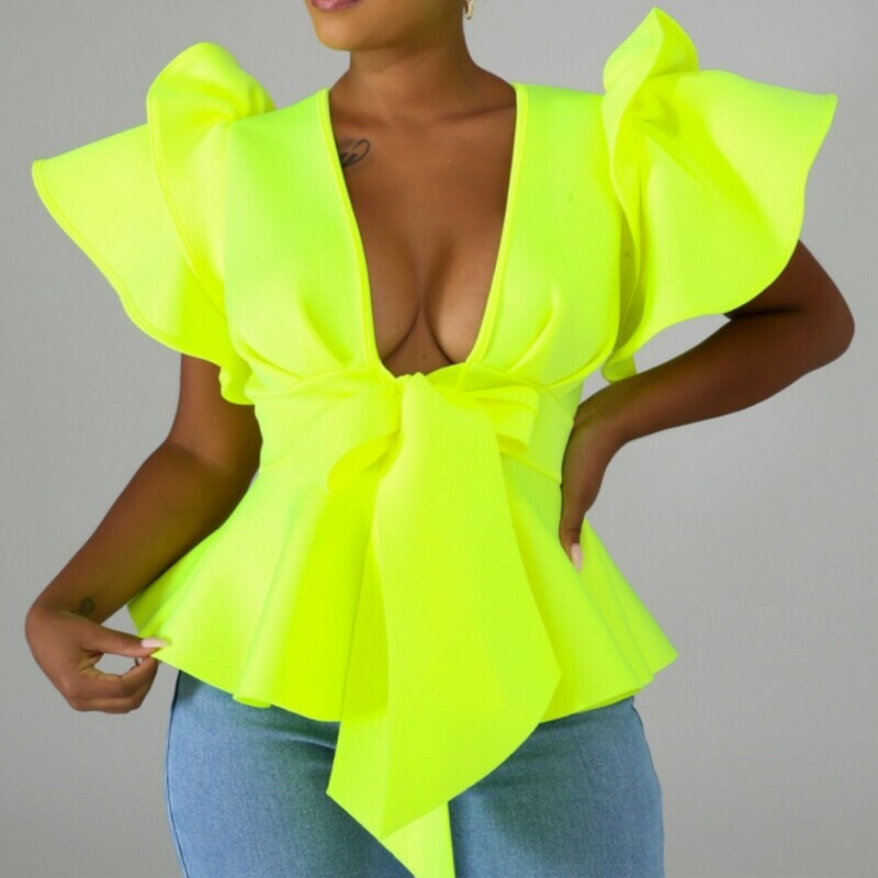Daylight Flare Tie Top Yellow