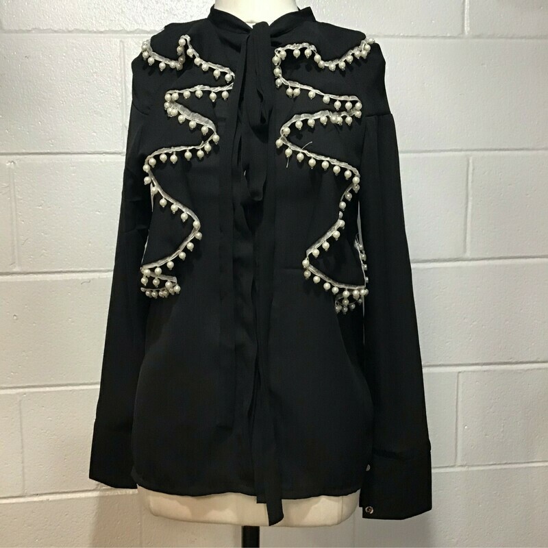 Black Shirt With Pearls