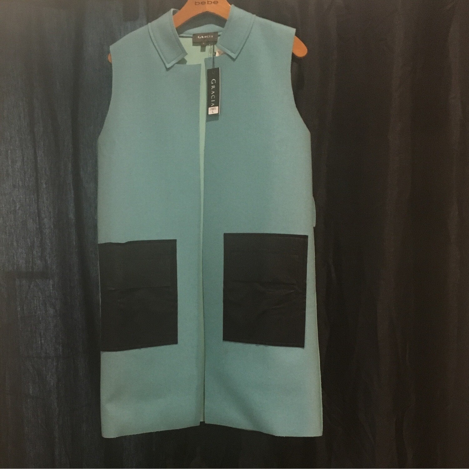 Teal Sleeveless Coat
