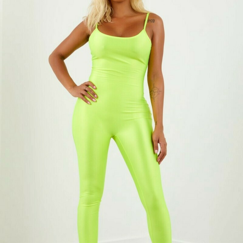 Neon Green Solid Jumpsuit