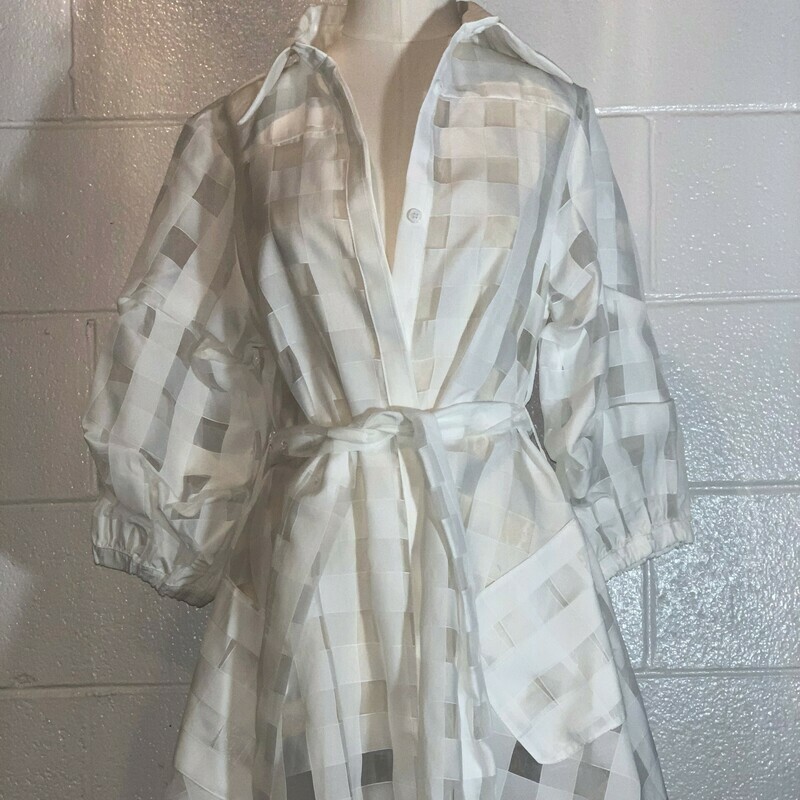 Sheer Checkerboard Trench Coat