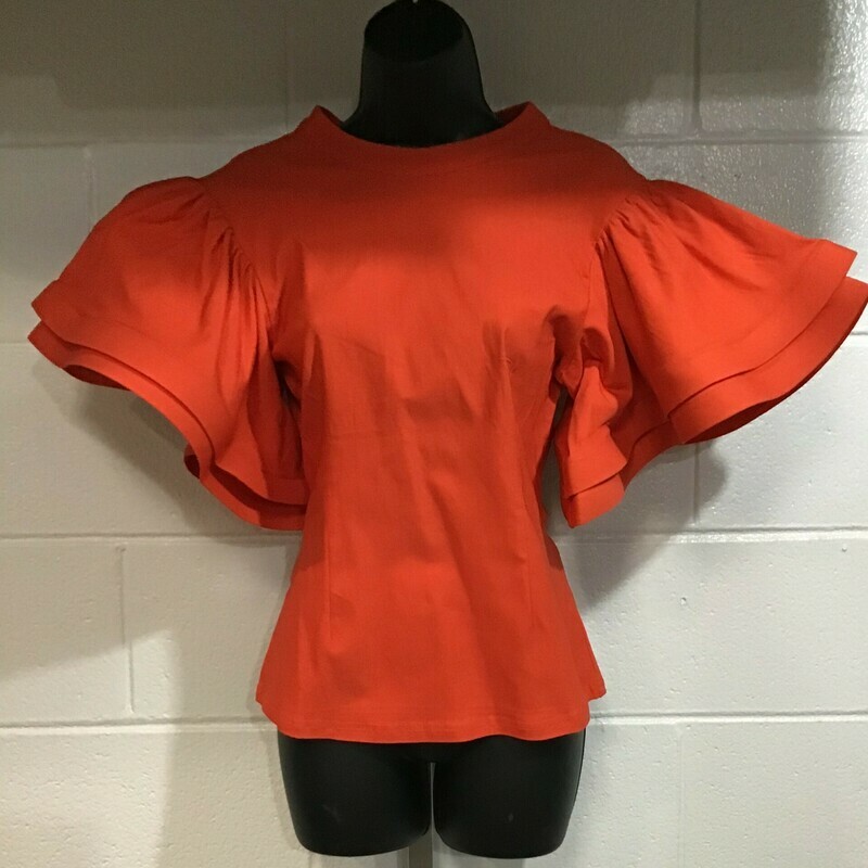 Ruffle Sleeve Fitted Top