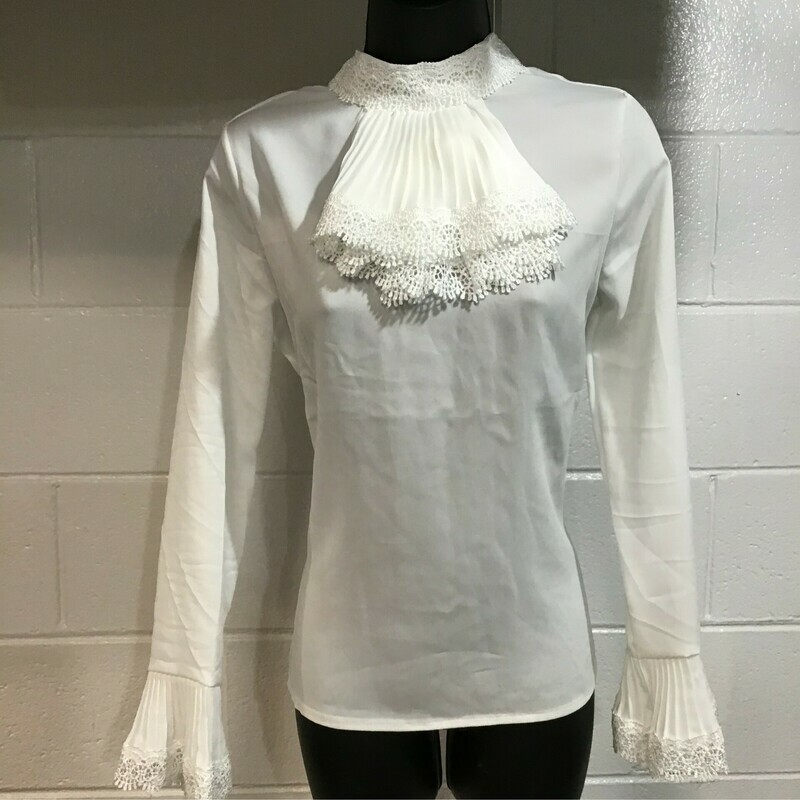 White Ruffle Top Blouse