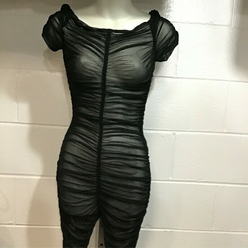 Mesh Trim Capri Romper