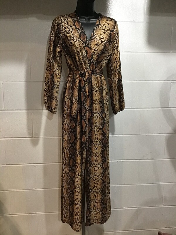 Snake Skin Wide Leg  Jumpsuit