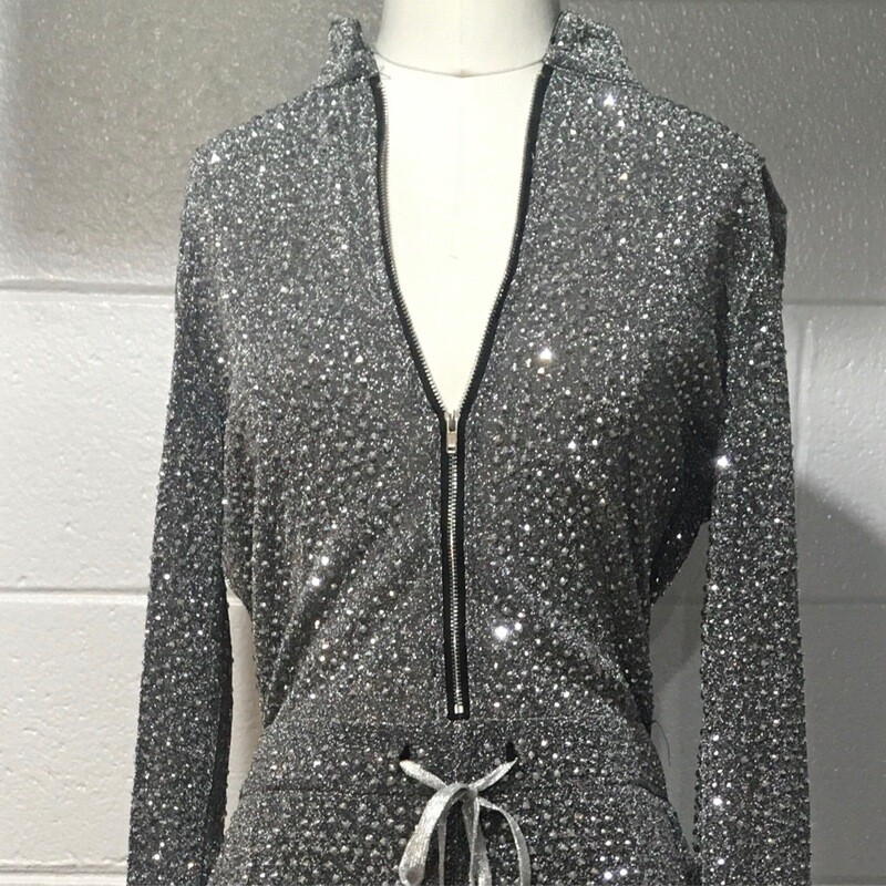 Silver long sleeved Studded Jumpsuit