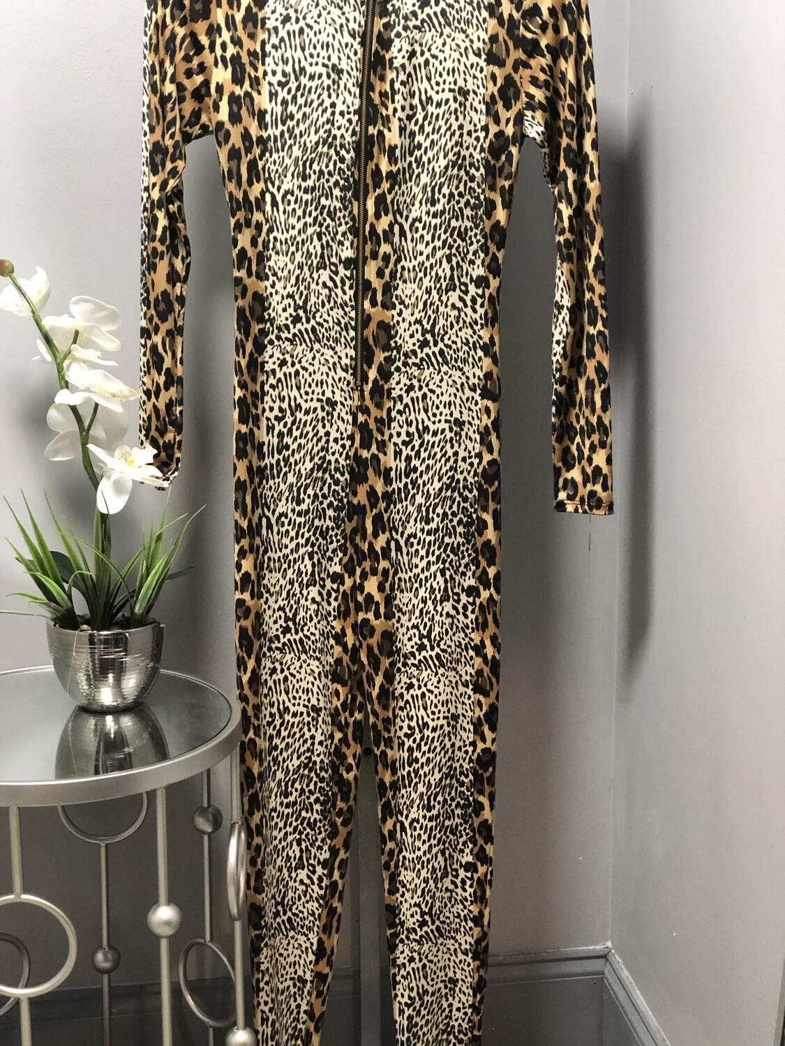 Cheetah print Zipper Front  jumpsuit