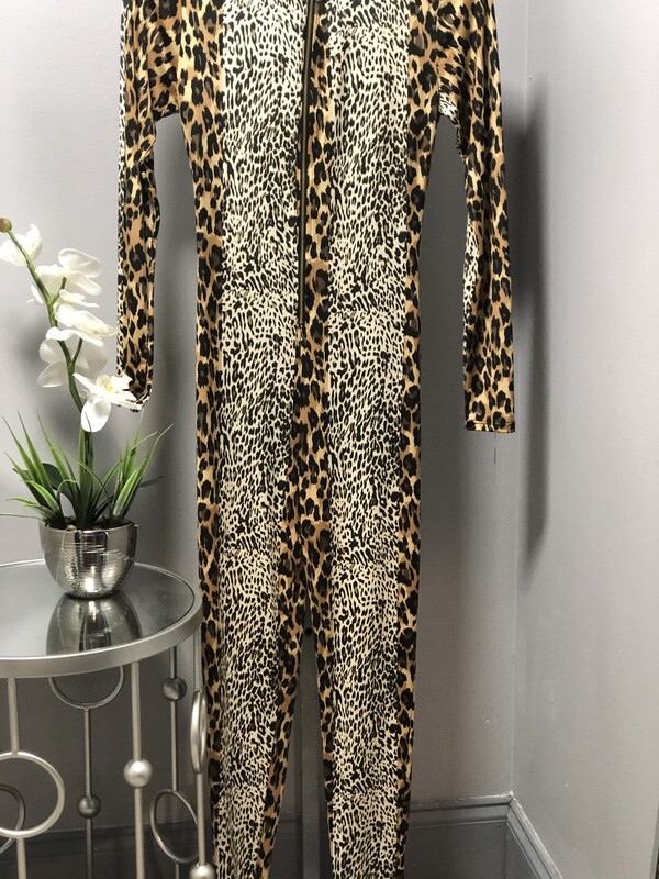 Cheetah print Zipper Front  jumpsuit