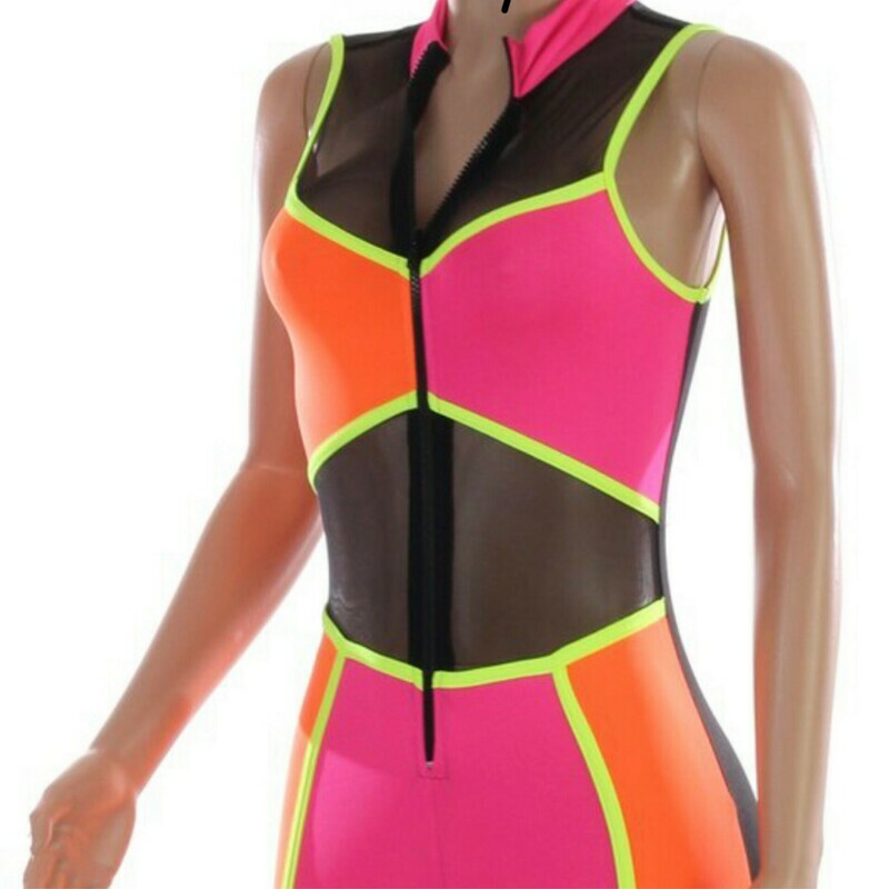 Color block Mesh Panel