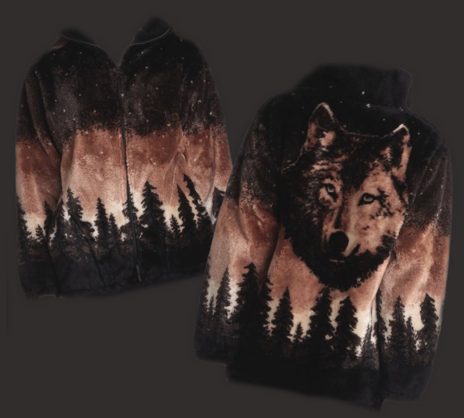 Cozy Monogrammed Wolf Jacket - Brown Cozy Monogrammed Wolf Jacket - Brown