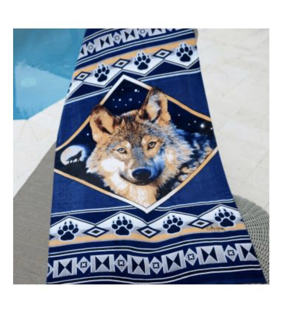 Oversized Wolf Beach Towel Oversized Wolf Beach Towel