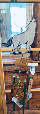 Rustic Wolf Wind Chime