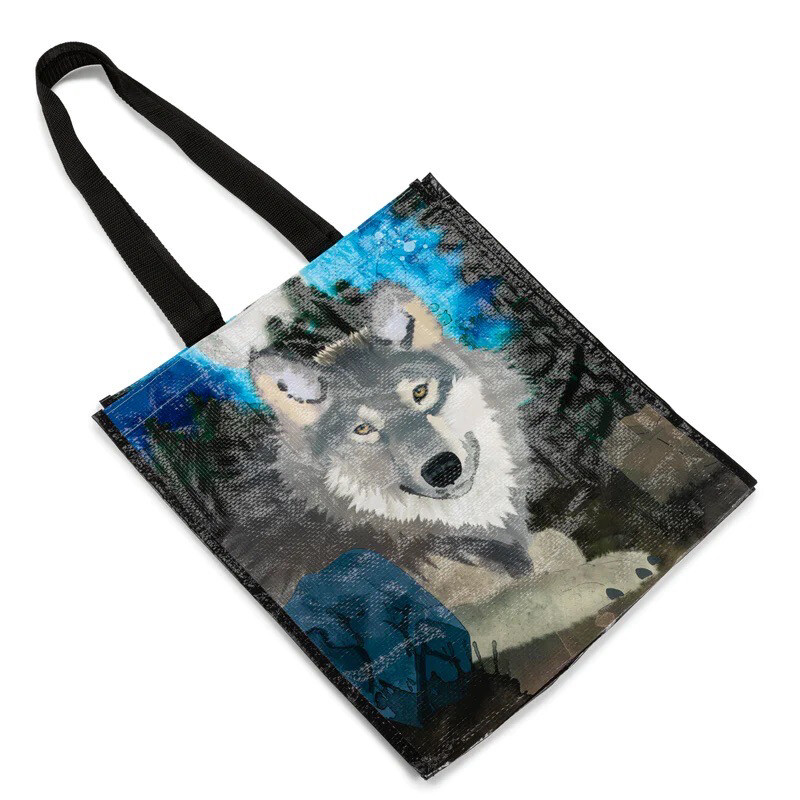 Reusable Recycled Wolf Tote