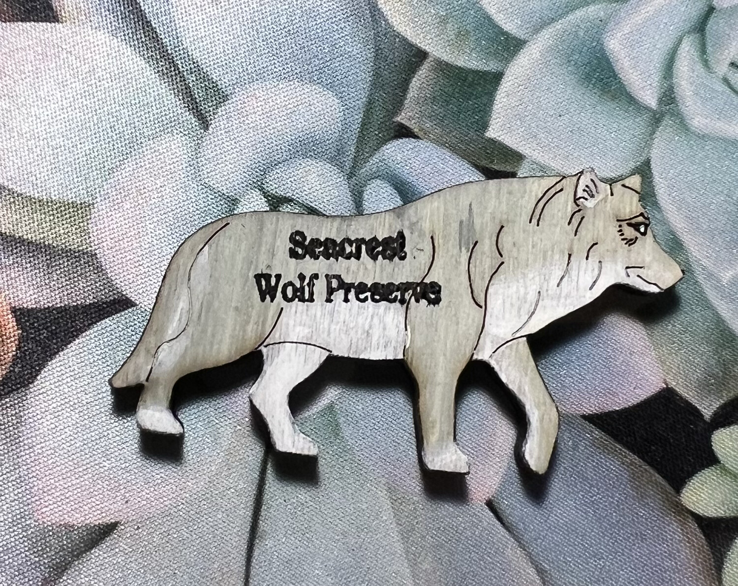 Wood Wolf Magnet