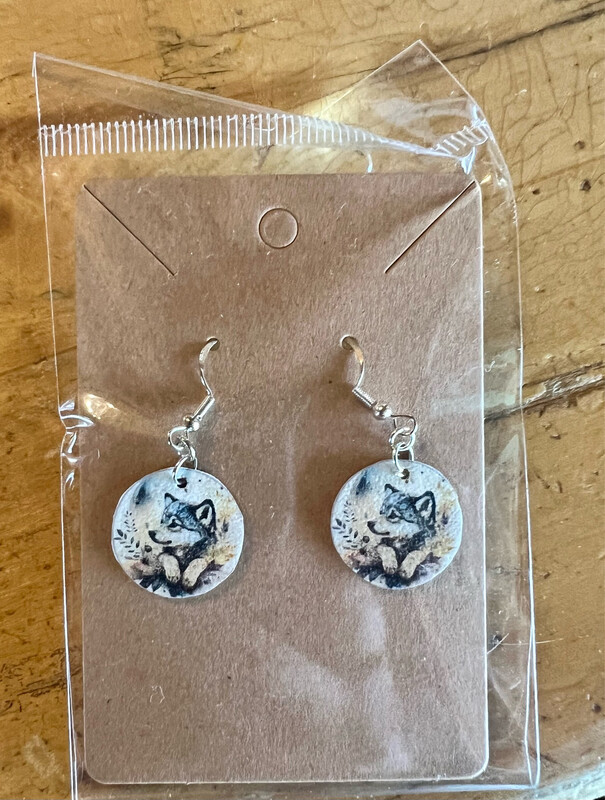 Mystery Small Wolf Earrings