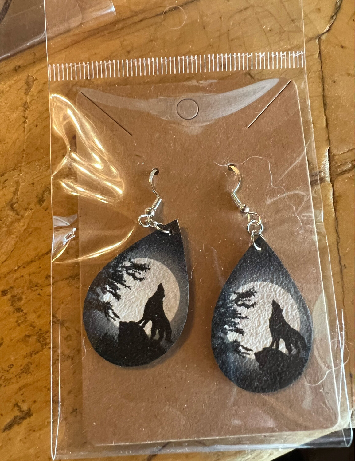 Mystery Large Wolf Earrings