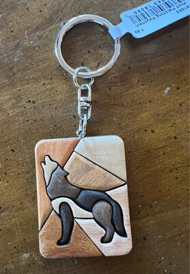 Abstract Wolf Keychain