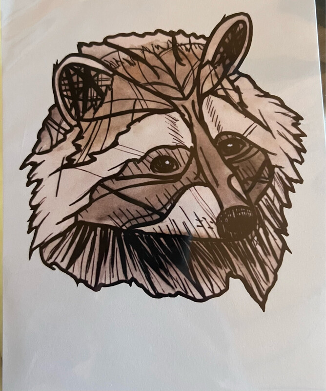 Art Print- By M.Ott- TOTEM RACCOON