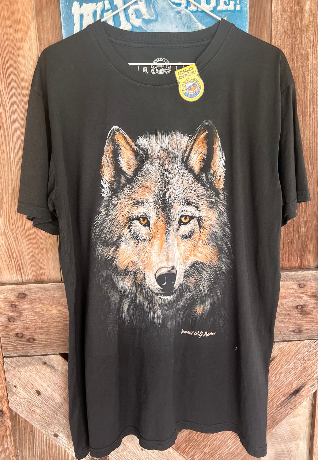 Wolf Face Tee-Black