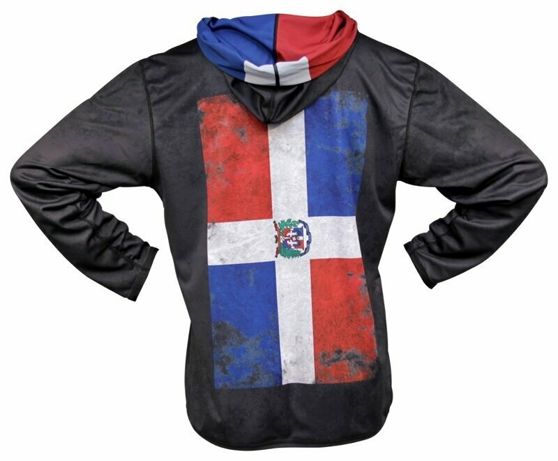 [Men's Medium] Dominican Republic Baseball Flag Hoodie