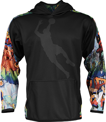 Basketball Graffiti Sleeve Hoodie