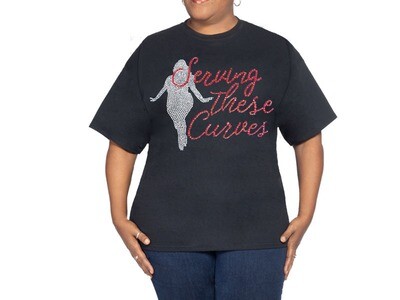 Serving All The Curves Black T Shirt