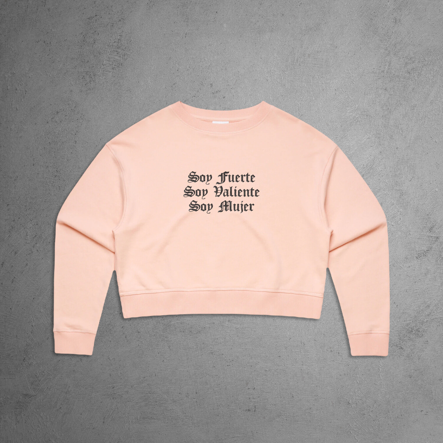 'Soy Mujer' Embroidered Cropped Sweater, Size: XS