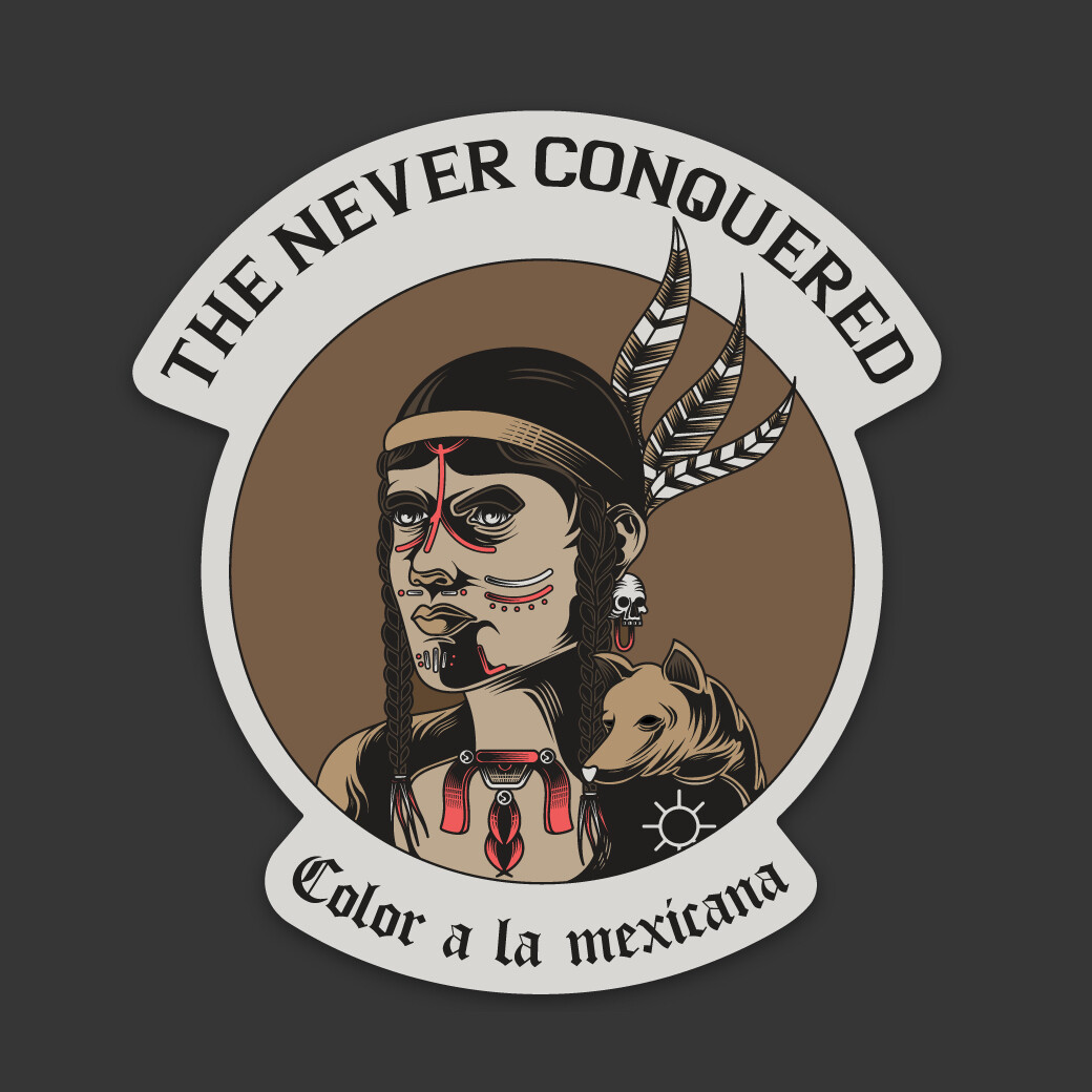 Sticker 'The never conquered'