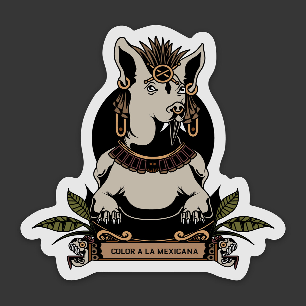 Sticker 'Mexican hairless dog (Tlatoani)'