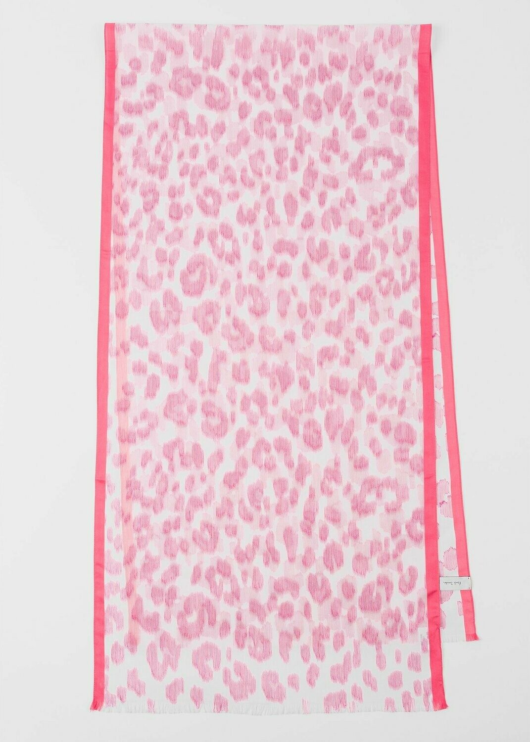 Paul Smith Leopard Print Sheer Silk Mix Scarf in Pink/Fuschia