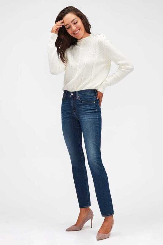 7 For All Mankind Roxanne Bair Duchess Mid Waist Slim Jeans